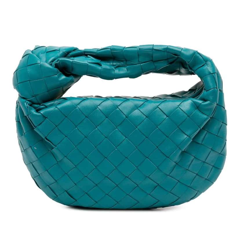Bottega Veneta Mini Nappa Intrecciato Jodie Blue Leather Good condition - Front View