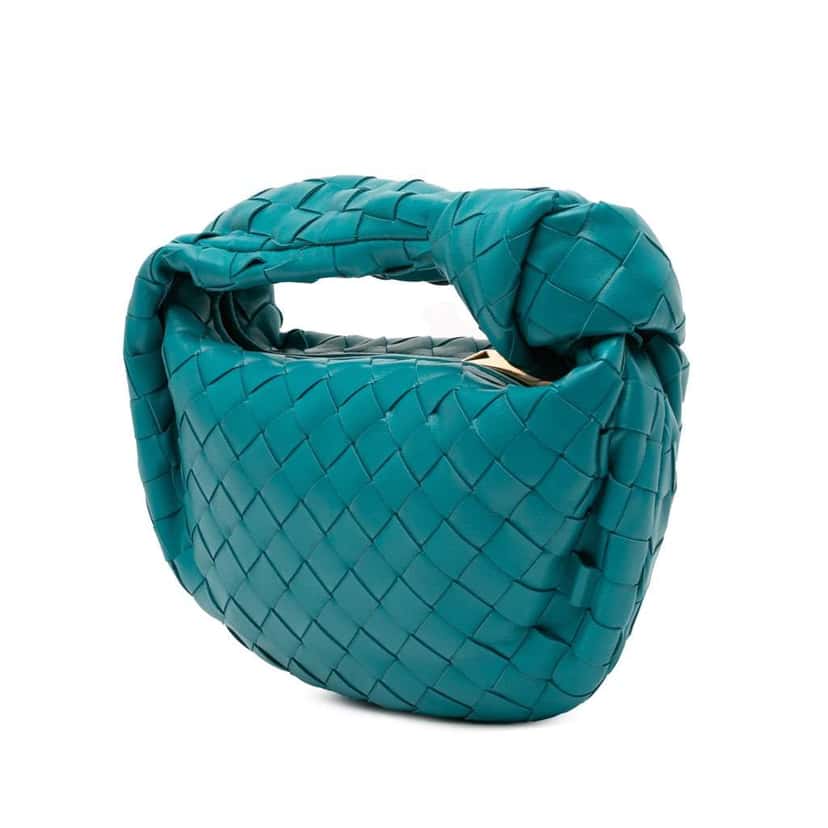 Bottega Veneta Mini Nappa Intrecciato Jodie Blue Leather Good condition - Back View