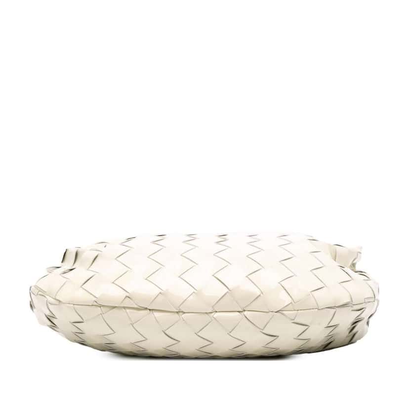 Bottega Veneta Mini Patent Intrecciato Jodie White Leather Good condition - Inside View