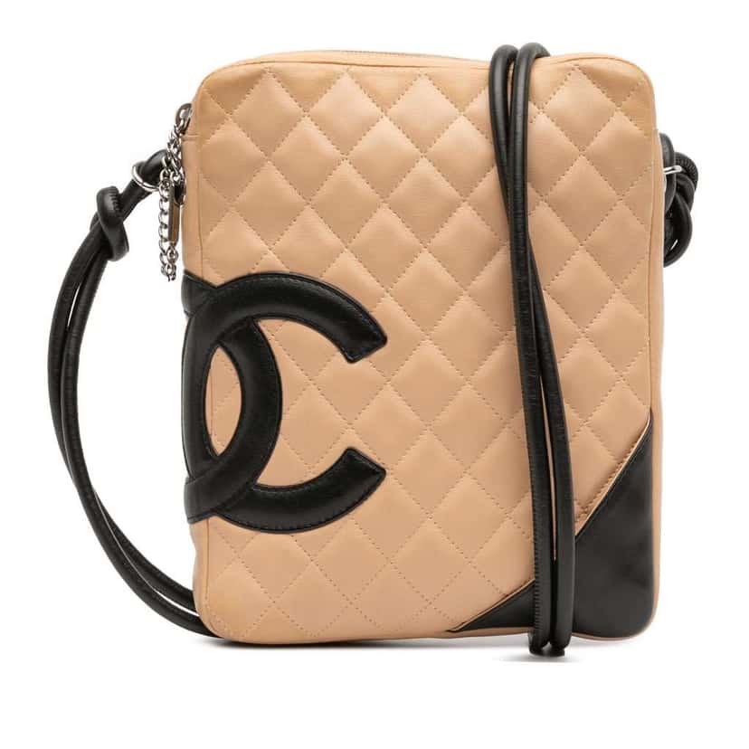 Chanel Lambskin Cambon Ligne Crossbody Brown Leather Good condition - Front View