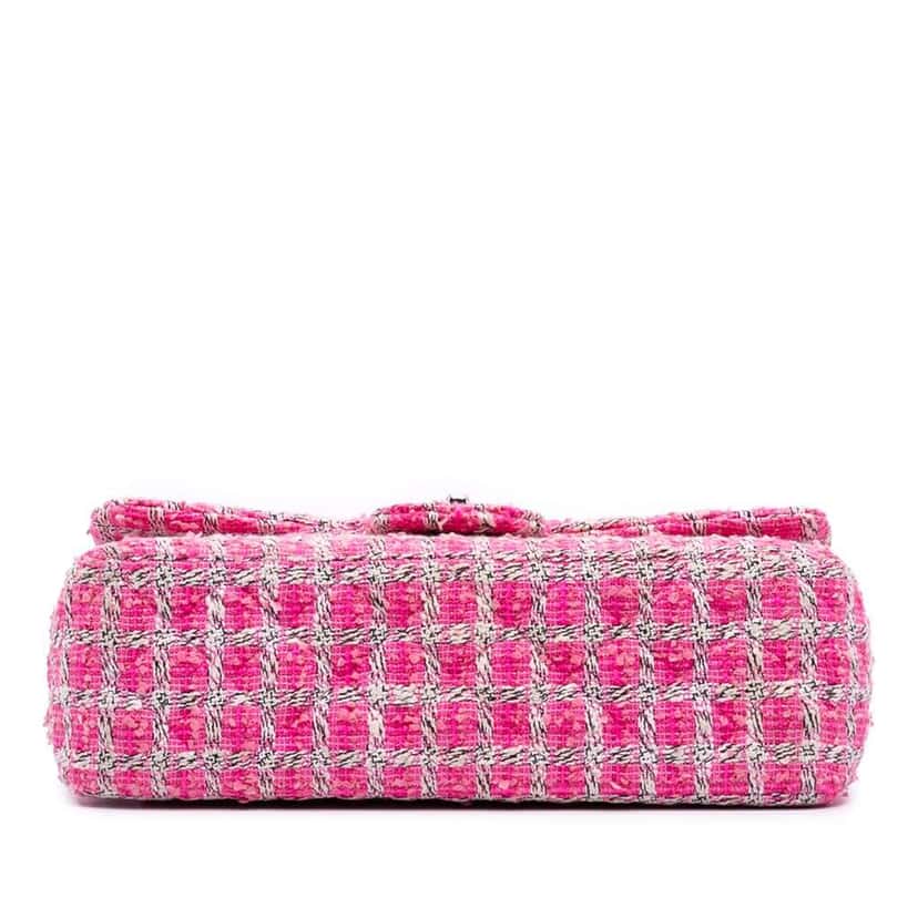 Chanel Jumbo Classic Tweed Double Flap Pink Tweed Good condition - Inside View