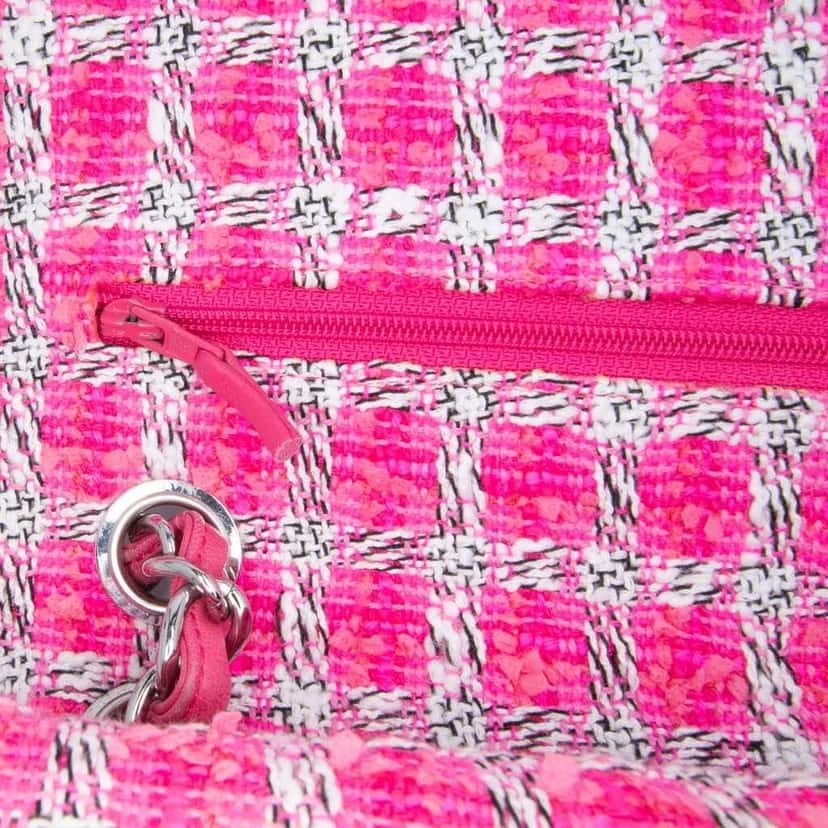 Chanel Jumbo Classic Tweed Double Flap Pink Tweed Good condition - Box View