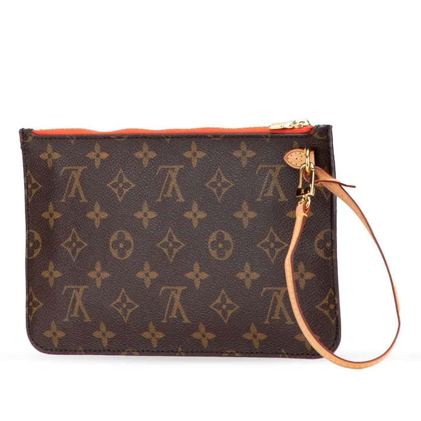 Louis Vuitton Monogram Neverfull Pouch Brown Canvas Good condition - Back View