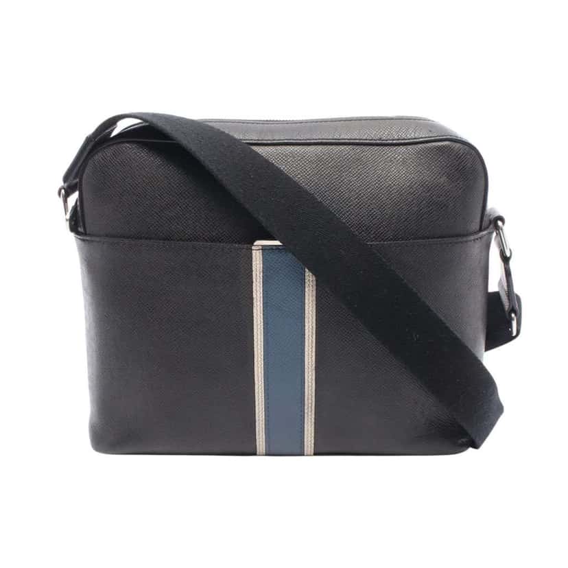 Louis Vuitton Taiga Striped Anton Messenger PM Black Leather Good condition - Front View