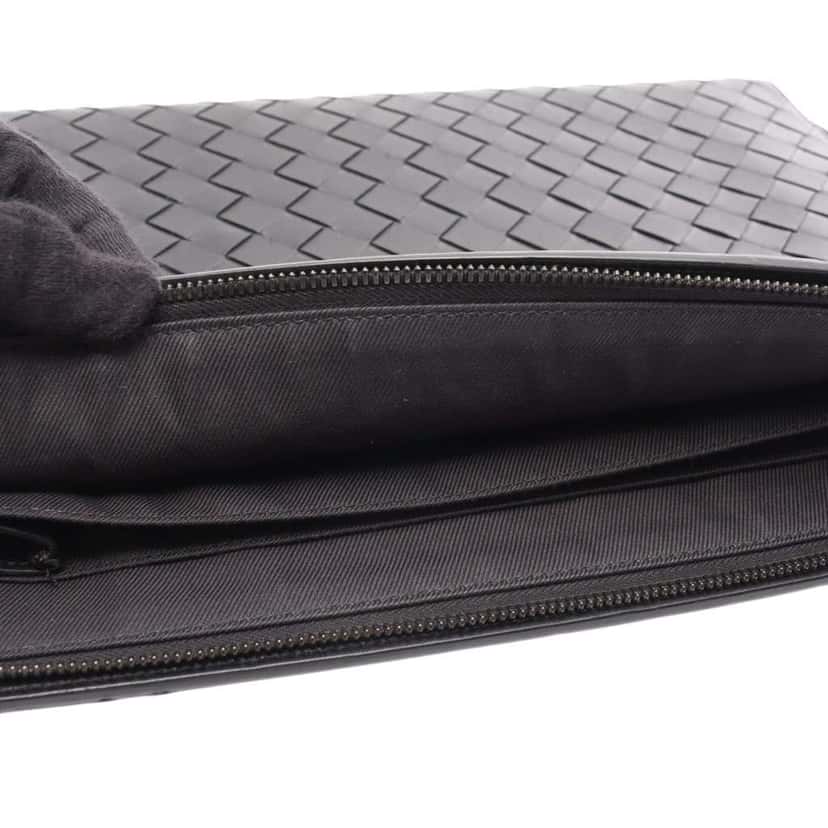 Bottega Veneta Medium Calfskin Intrecciato Document Case Black Leather Good condition - Box View