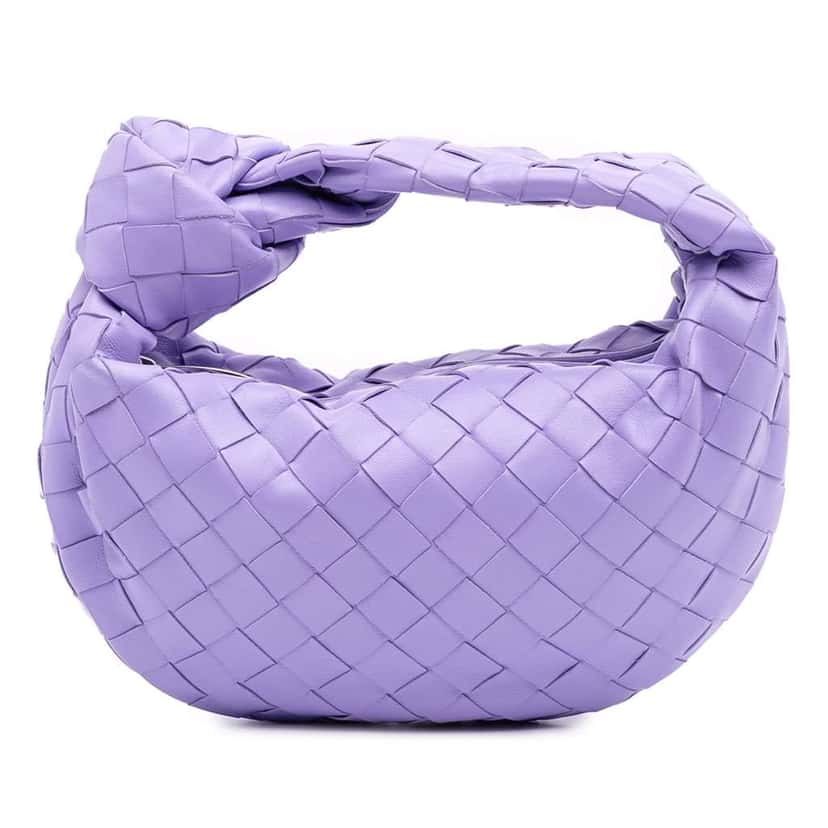 Bottega Veneta Mini Nappa Intrecciato Jodie Purple Leather Good condition - Front View