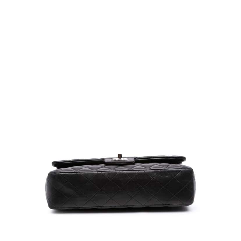 Chanel Medium Classic Lambskin Double Flap Black Leather Good condition - Inside View