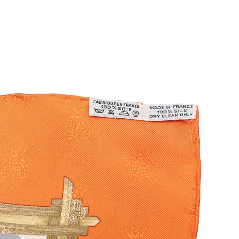 Hermès Herbier de Gavarnie Silk Scarf White Silk Good condition - Inside View