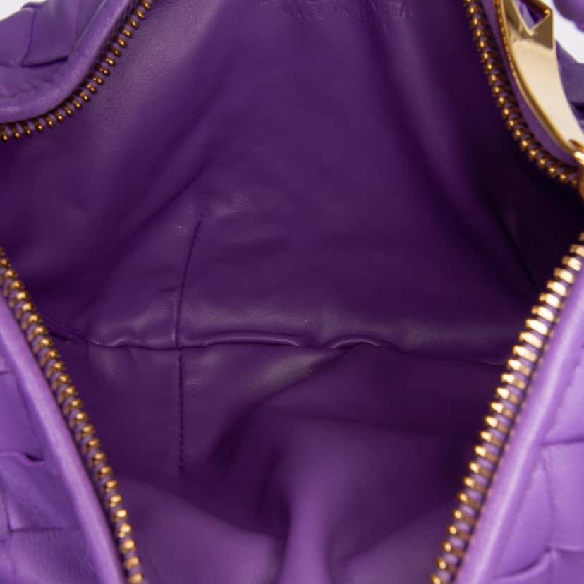 Bottega Veneta Mini Nappa Intrecciato Jodie Purple Leather Good condition - Model View