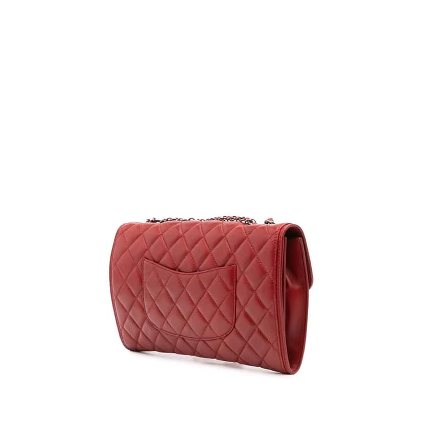 Chanel Medium Quilted Lambskin Citizen Flap Red Leather Good condition - Back View