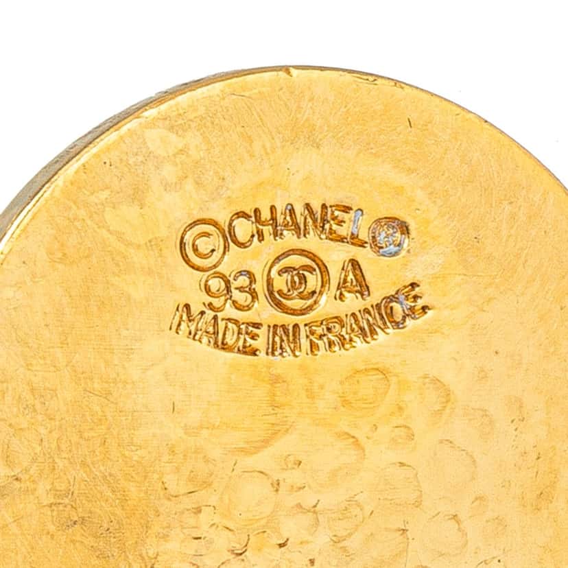 Chanel Gold Plated Flap Bag Drop Clip On Earrings Gold Metal Good condition - Inside View