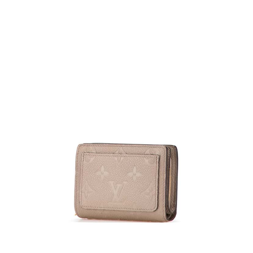 Louis Vuitton Monogram Empreinte Clea Small Wallet Brown Leather Good condition - Back View