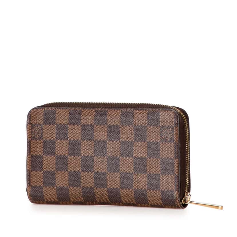 Louis Vuitton Damier Ebene Zippy Long Wallet Brown Canvas Good condition - Back View