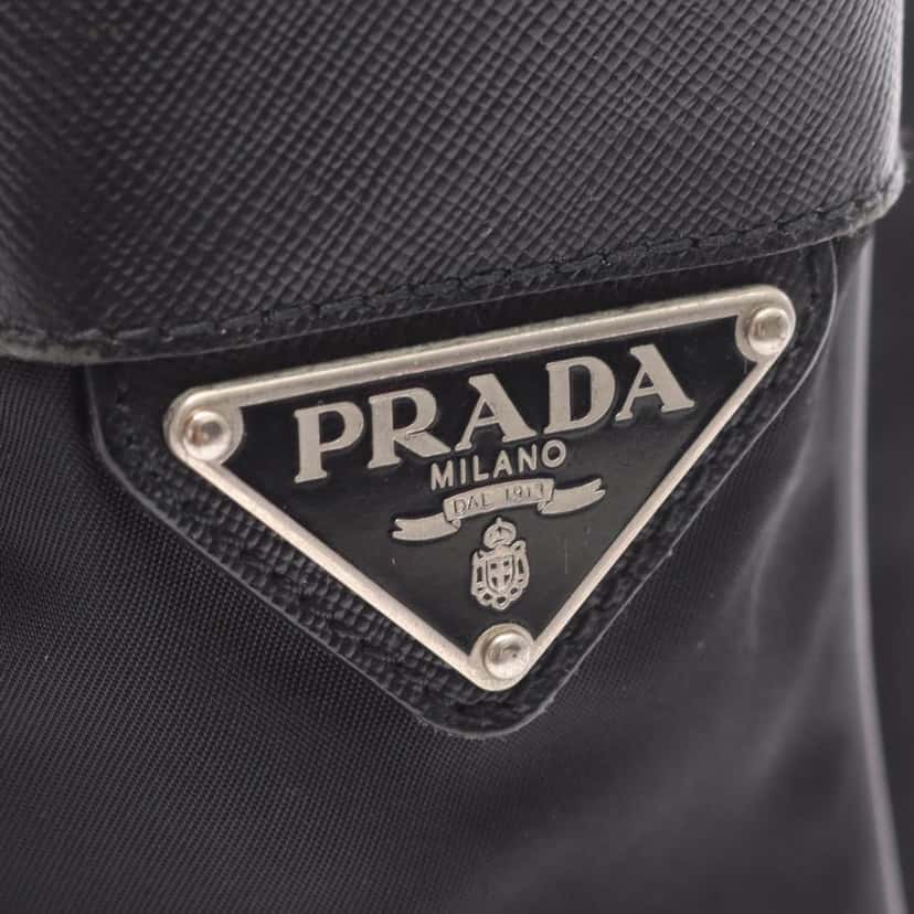 Prada Tessuto Zip Top Crossbody Black Good condition - Box View