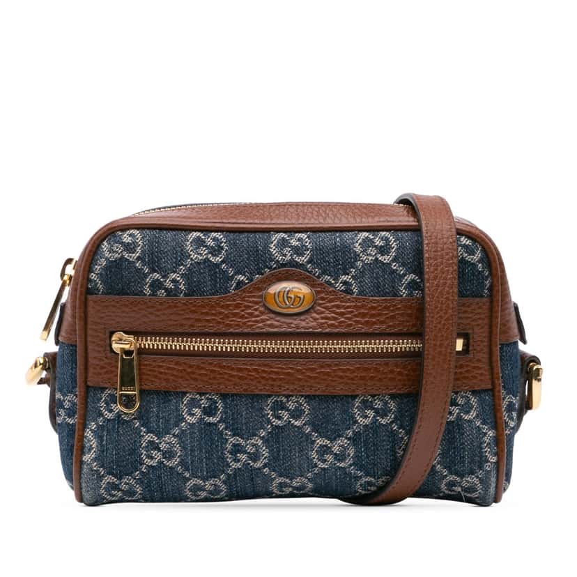 Gucci Mini GG Denim Ophidia Crossbody Blue Denim Good condition - Front View