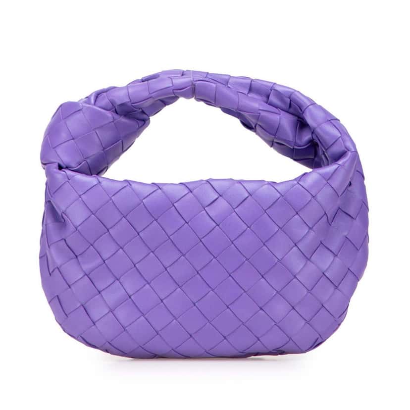 Bottega Veneta Mini Nappa Intrecciato Jodie Purple Leather Very good condition - Front View
