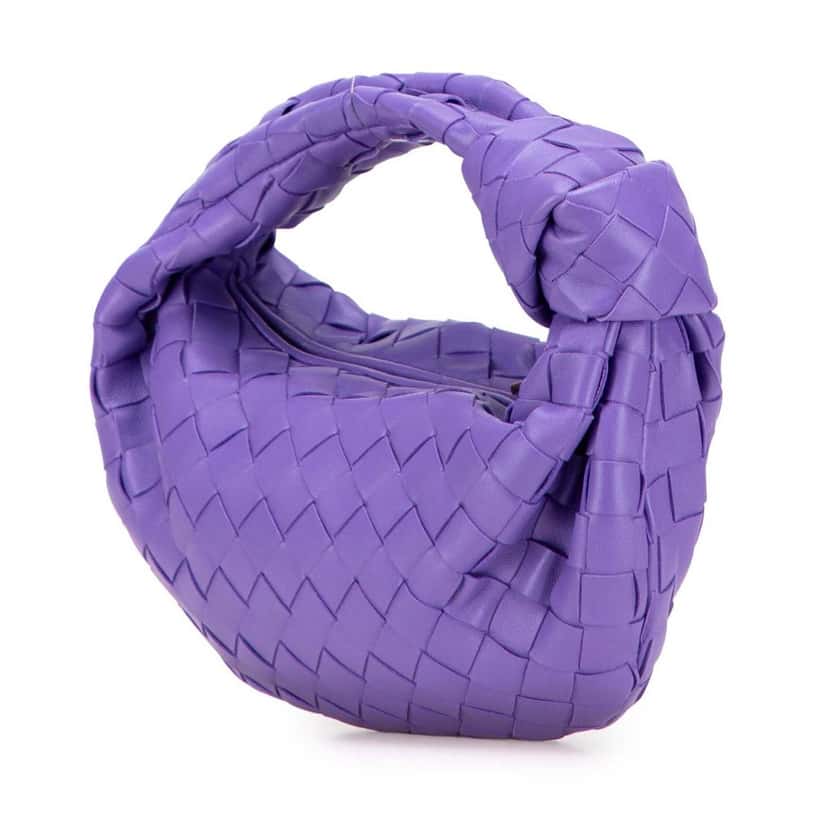 Bottega Veneta Mini Nappa Intrecciato Jodie Purple Leather Very good condition - Back View