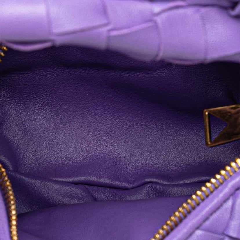 Bottega Veneta Mini Nappa Intrecciato Jodie Purple Leather Very good condition - Model View