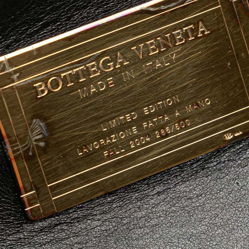 Bottega Veneta Medium Lambskin Intreccio Cabat Tote Black Leather Good condition - Box View