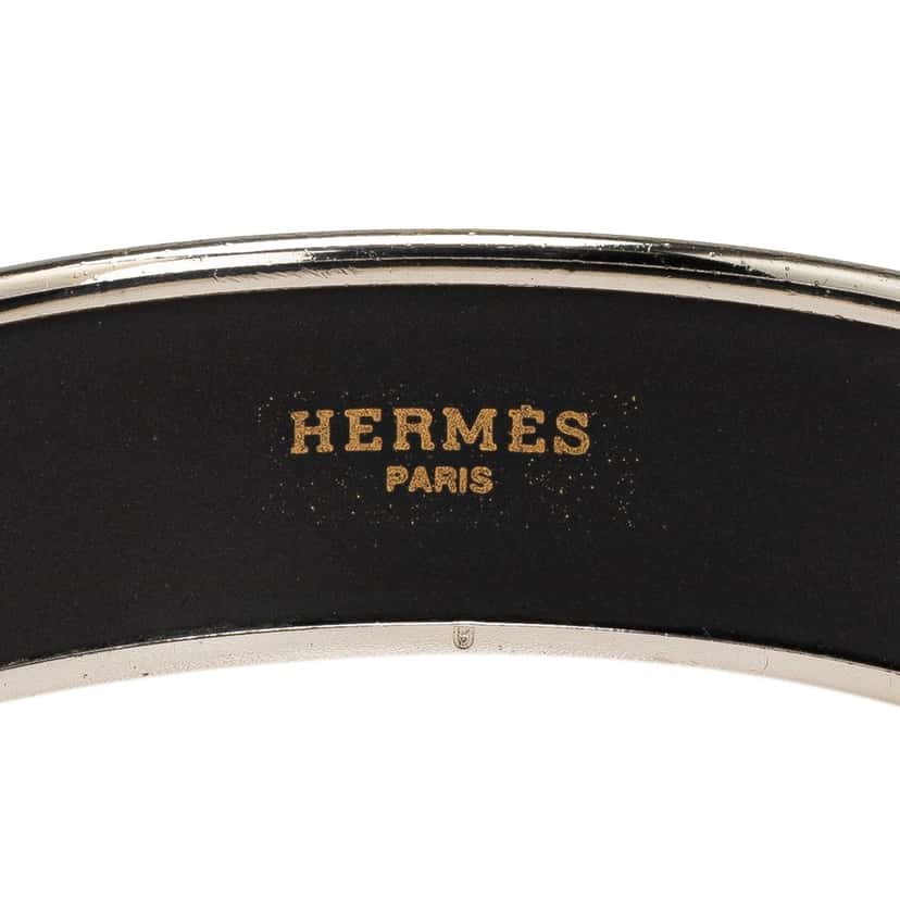 Hermès Wide Enamel Cloisonne Bangle 65 Black Good condition - Model View