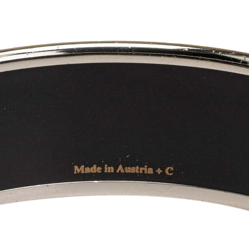 Hermès Wide Enamel Cloisonne Bangle 65 Black Good condition - Box View