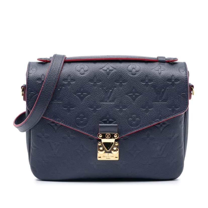 Louis Vuitton Monogram Empreinte Pochette Metis Blue Leather Good condition - Front View