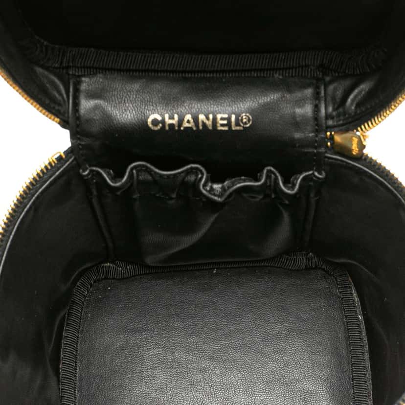 Chanel CC Caviar Vanity Case Black Leather Good condition - Model View
