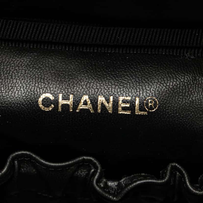 Chanel CC Caviar Vanity Case Black Leather Good condition - Box View