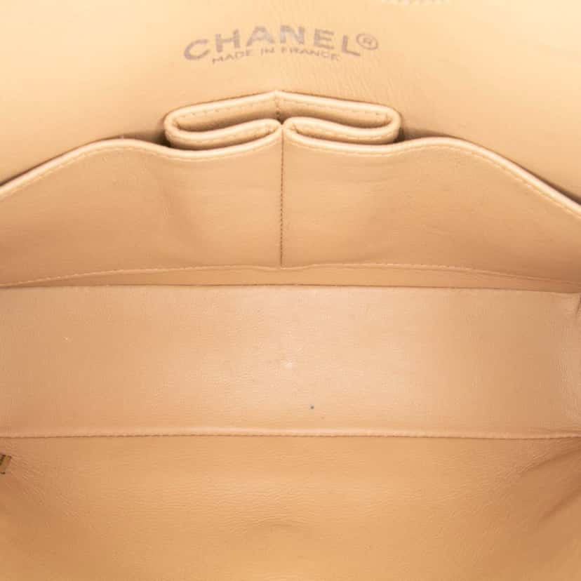 Chanel Small Classic Lambskin Double Flap Brown Leather Good condition - Model View