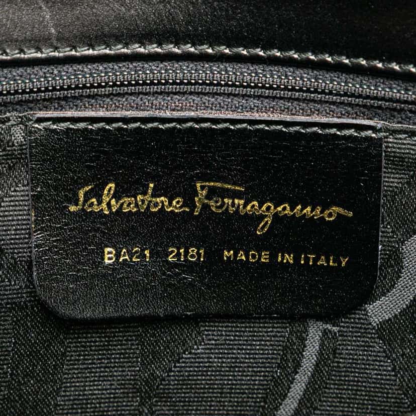 Salvatore Ferragamo Leather Gancini Satchel Black Leather Good condition - Box View