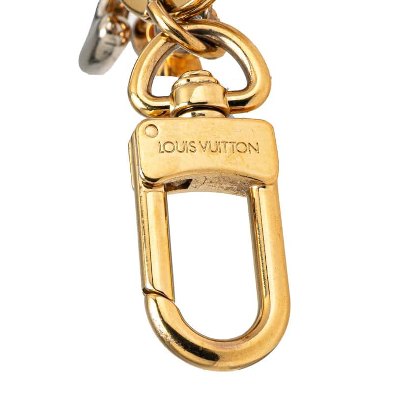 Louis Vuitton Gold Plated New Wave Key Ring and Bag Charm Gold Metal Good condition - Inside View