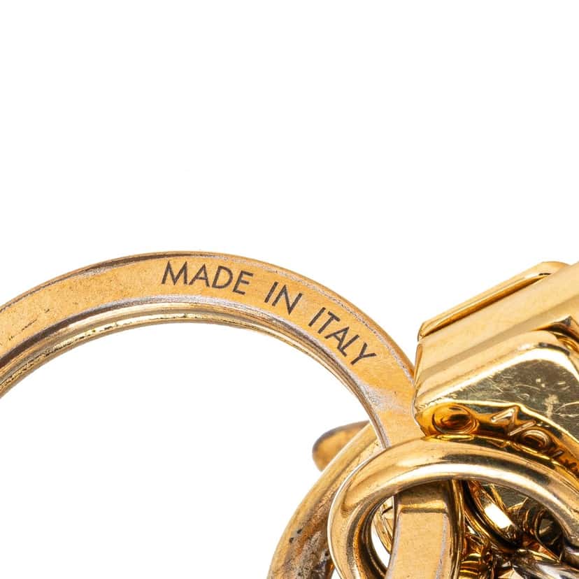 Louis Vuitton Gold Plated New Wave Key Ring and Bag Charm Gold Metal Good condition - Model View