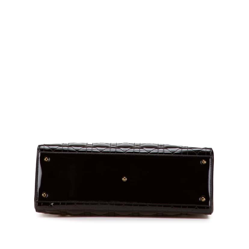 Dior Large Patent Cannage Lady Dior Brown Leather Good condition - Inside View