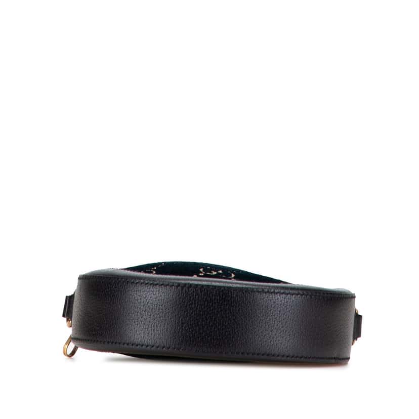 Gucci GG Marmont Velvet Round Crossbody Black Velvet Good condition - Inside View