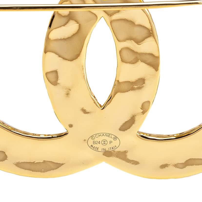 Chanel Gold Plated Enamel CC Brooch Gold Metal Good condition - Inside View