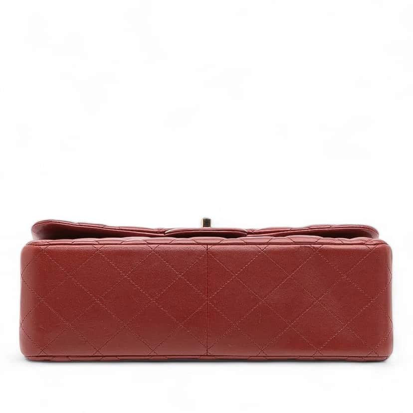 Chanel Jumbo Classic Lambskin Double Flap Red Leather Good condition - Inside View
