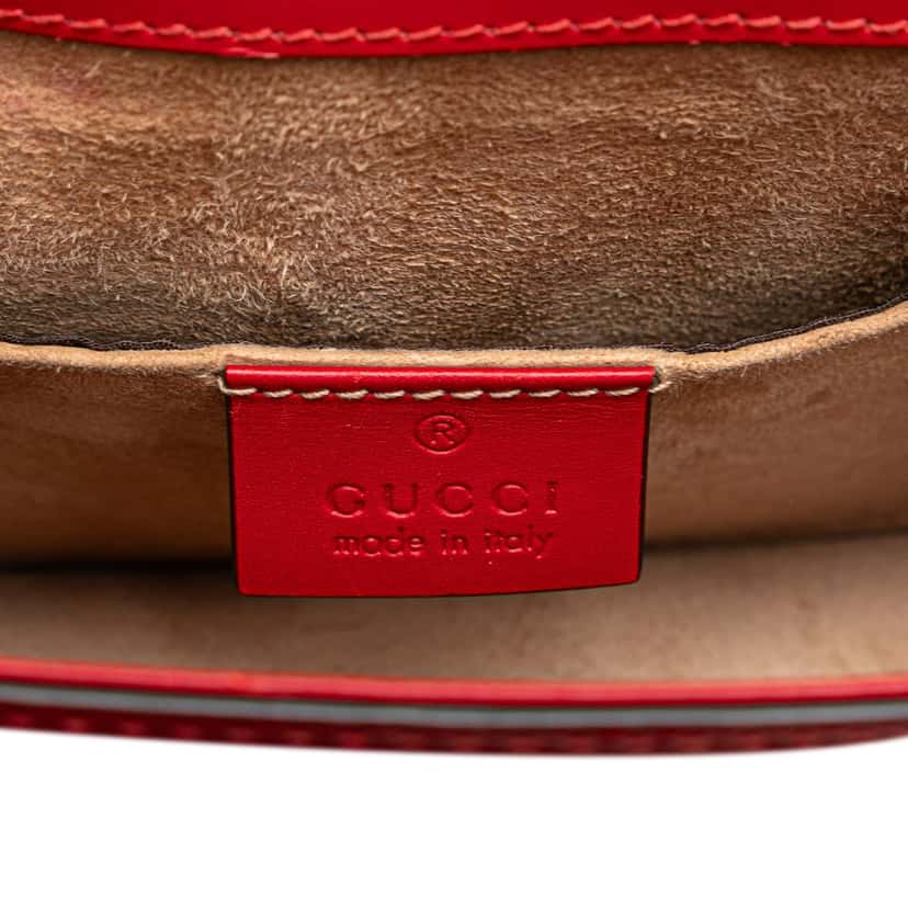 Gucci Mini Leather Sylvie Chain Crossbody Red Leather Good condition - Box View