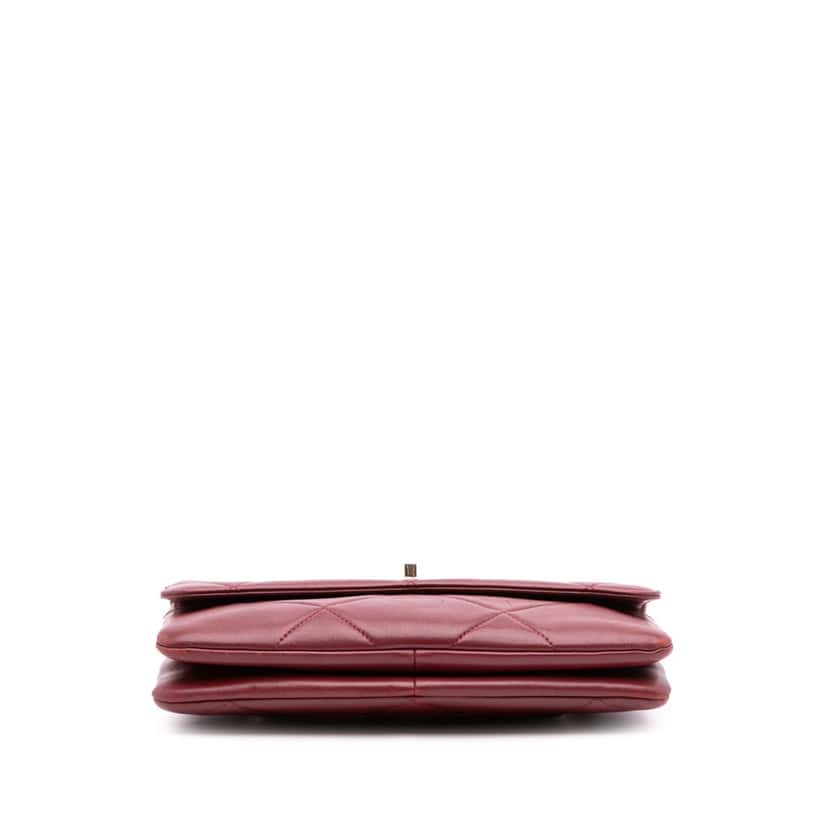 Chanel Quilted Lambskin Trendy CC Flap Red Leather Good condition - Inside View