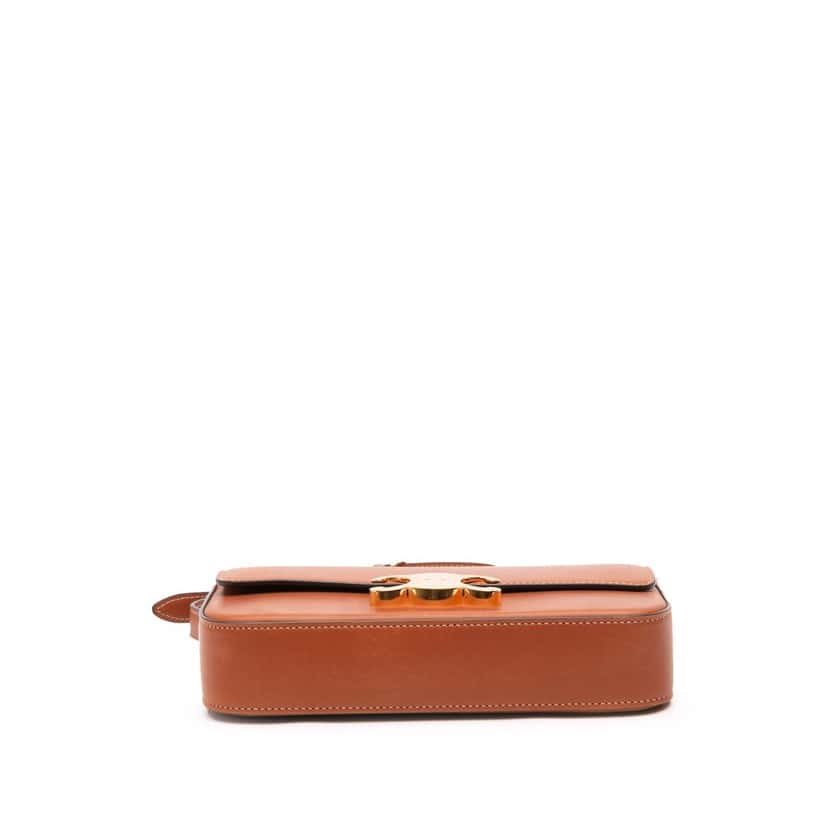 Celine Shiny Calfskin Claude Shoulder Bag Brown Leather Good condition - Inside View