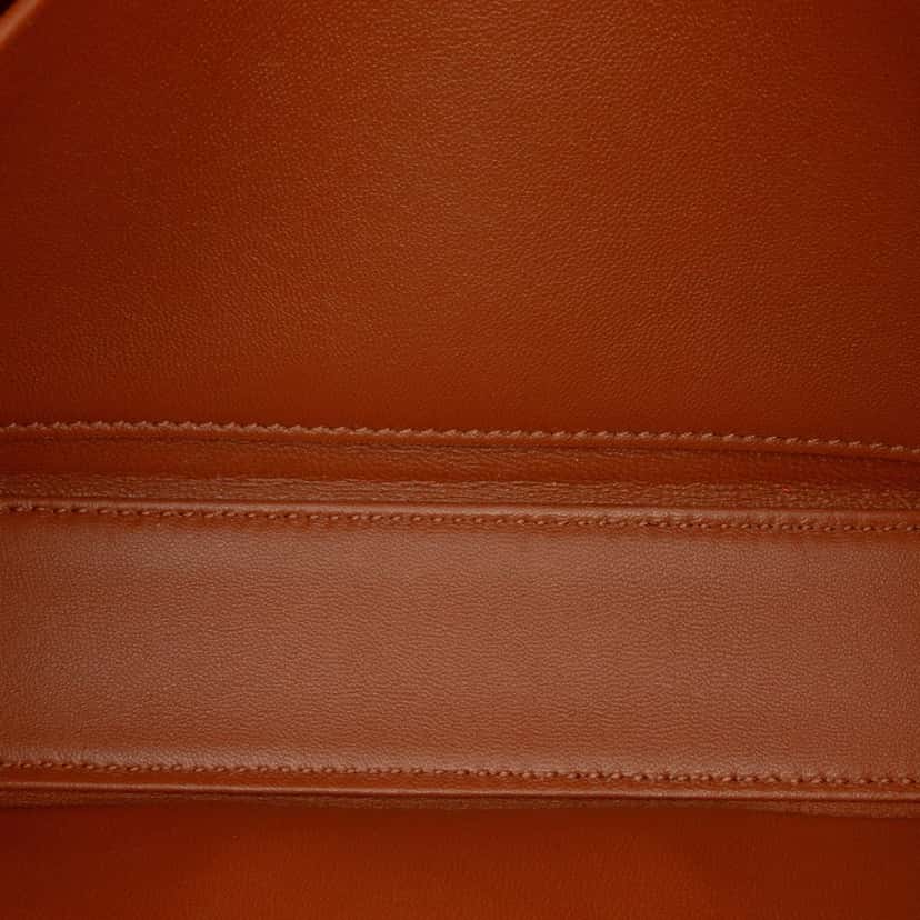 Celine Shiny Calfskin Claude Shoulder Bag Brown Leather Good condition - Model View