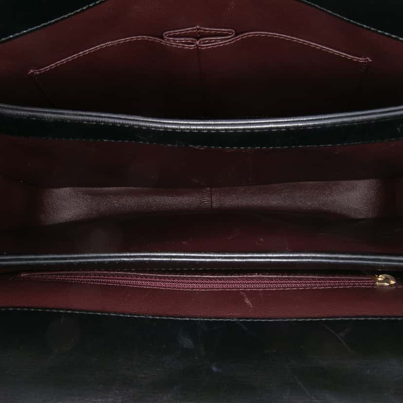 Chanel Large Lambskin Trendy CC Top Handle Flap Black Leather Good condition - Model View