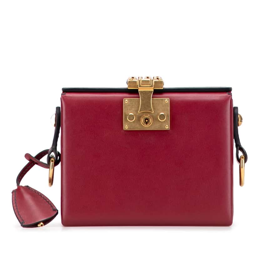 Dior Lambskin Dioraddict Lockbox Crossbody Red Leather Good condition - Front View