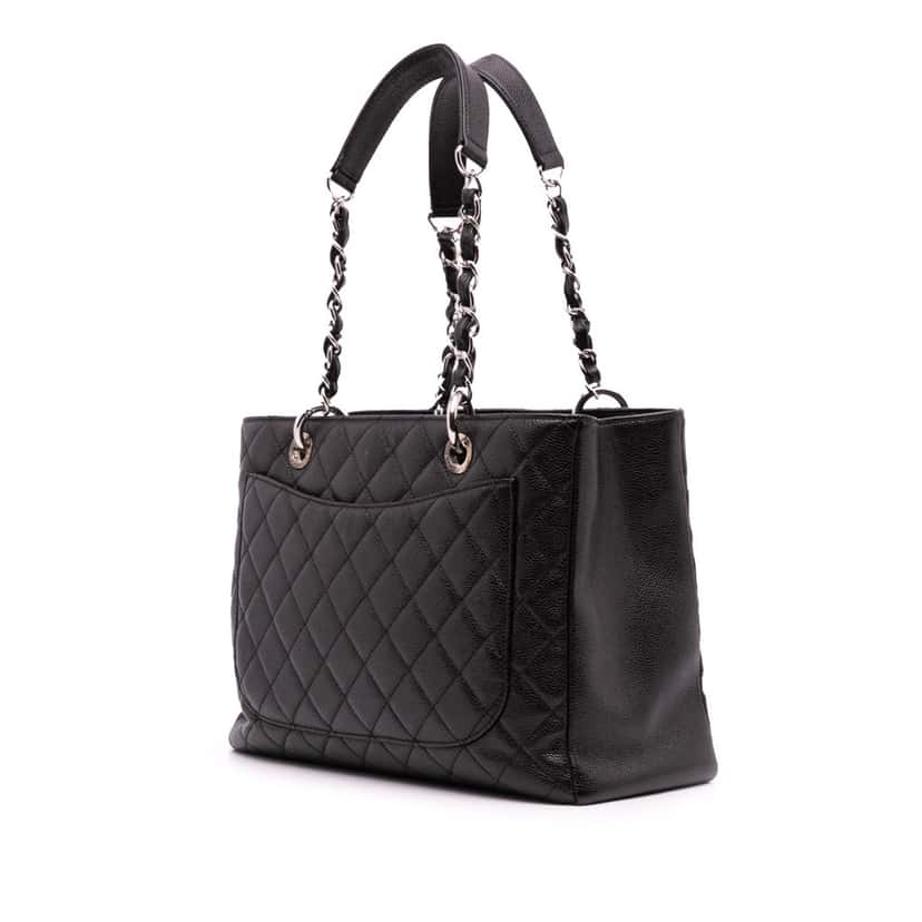 Chanel Caviar Grand Shopping Tote Black Leather Good condition - Back View