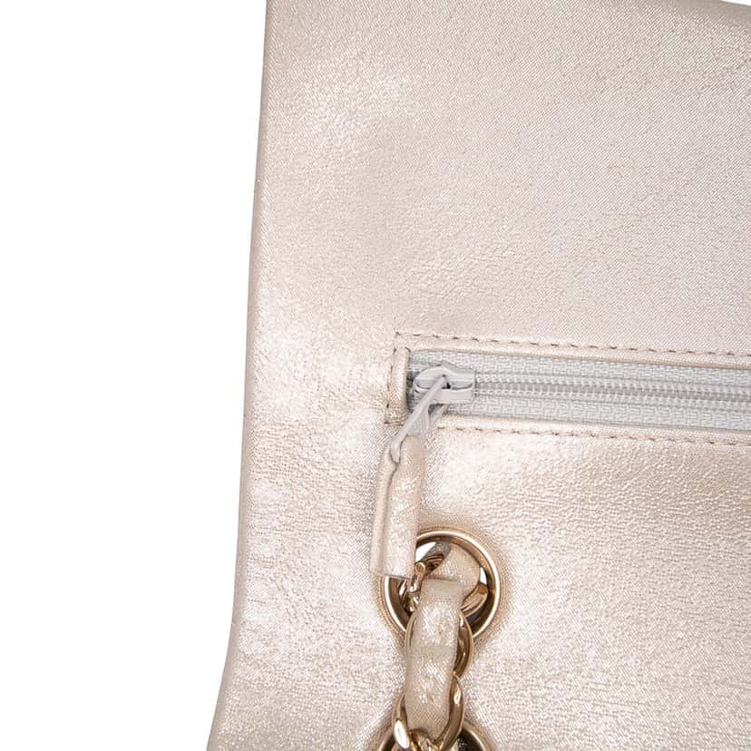 Chanel Medium Classic Iridescent Lambskin Double Flap Gold Leather Good condition - Box View