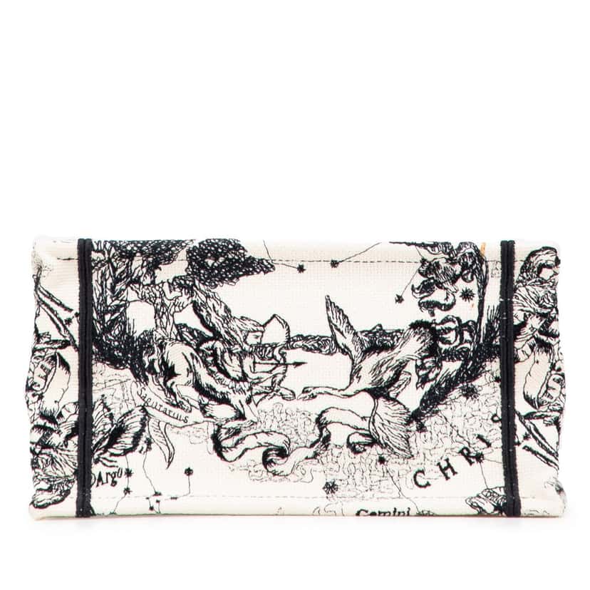 Dior Small Canvas Embroidered Zodiac Toile De Jouy Book Tote White Canvas Good condition - Inside View