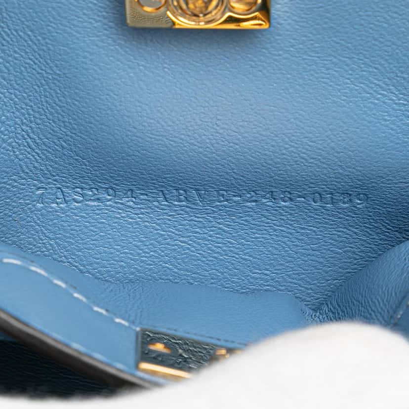 Fendi Nano Nappa Peekaboo Satchel Blue Leather Good condition - Box View