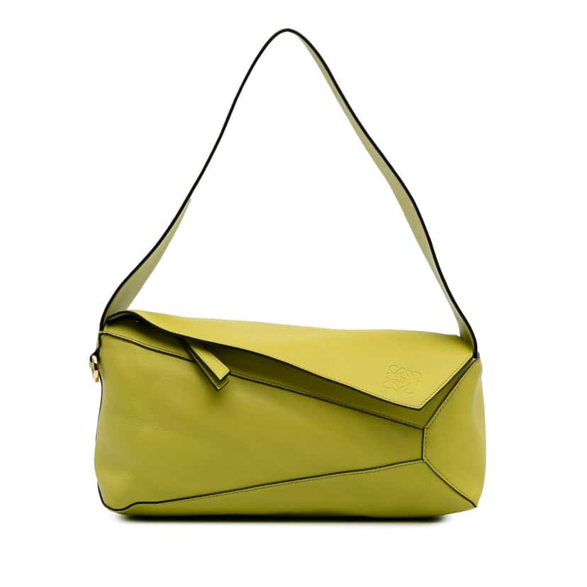 Loewe Calfskin Puzzle Hobo Yellow Leather Good condition - Front View