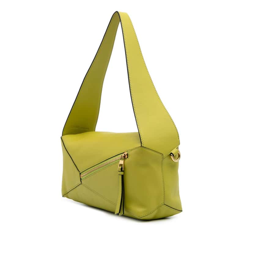 Loewe Calfskin Puzzle Hobo Yellow Leather Good condition - Back View