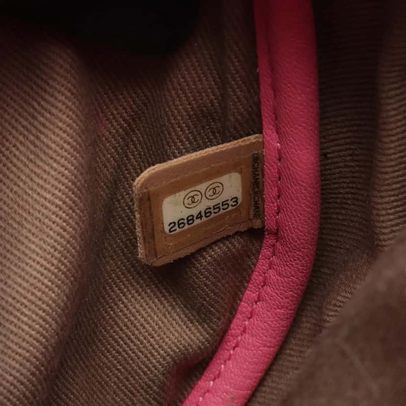 Chanel Stitched Goatskin Casual Trip Flap Pink Leather Good condition - Box View