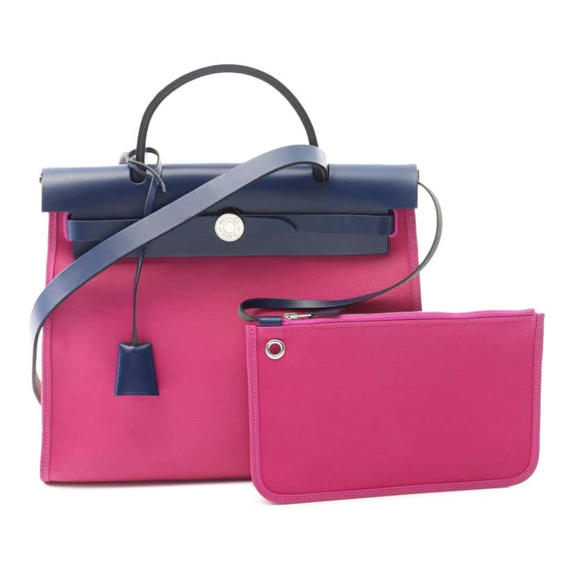 Hermès Toile Herbag Zip 31 Pink Canvas Good condition - Front View